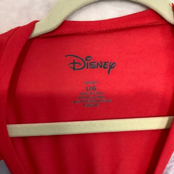 Disney Minnie Mouse Long Sleeve Plaid Red Gray Shirt Women Large - Picture 3 of 8